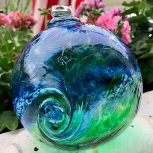 Hand blown glass Witch Ball 6 1/2”